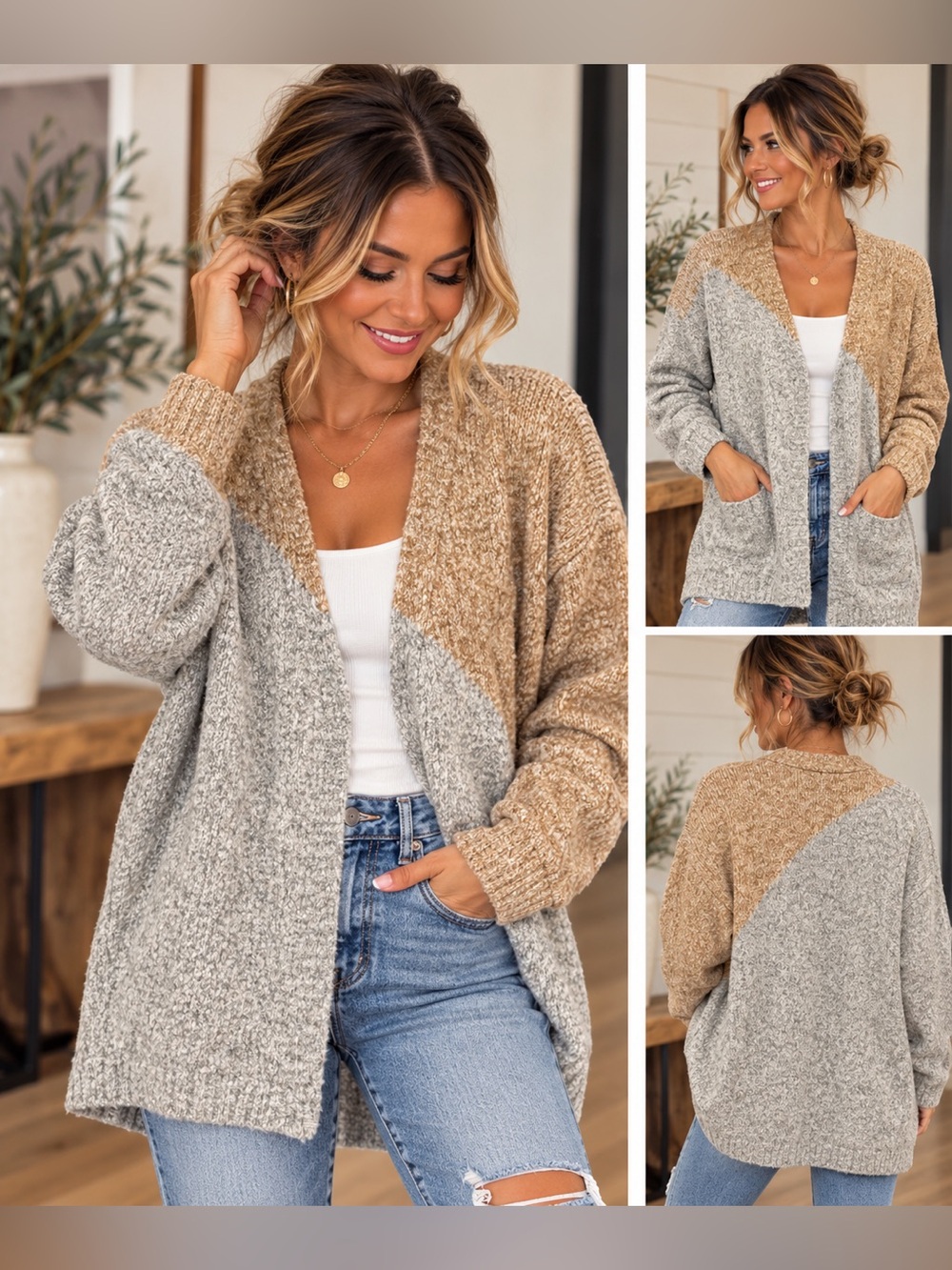 Cabi Tilt Color block Cardigan Size XXL